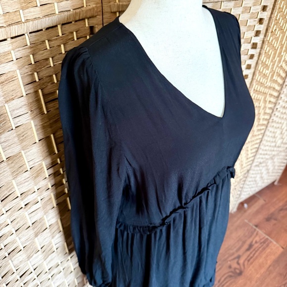 NWT black rayon LOFT v-neck dress 14 - Picture 4 of 11